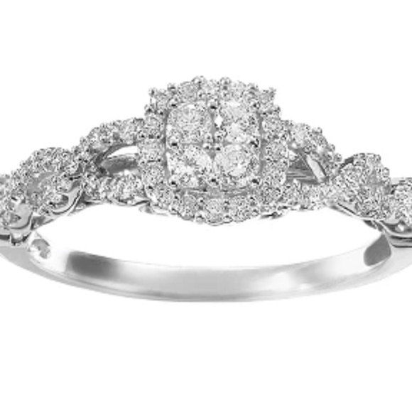 Simply Vera Vera Wang Diamond Twist Frame Engagement Ring - Picture 1 of 5